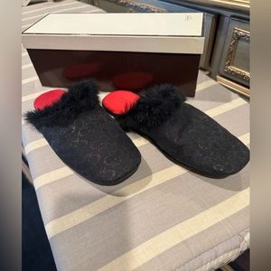 Coach Slippers Glittery Black Woman’s Size 9
